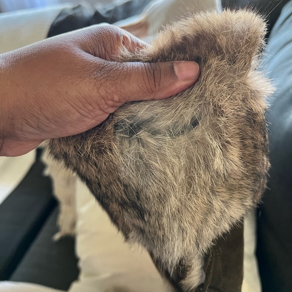 COACH Beige Karita Rabbit Fur & Suede Boots Sz 9, Leather Lined, - Picture 4 of 14